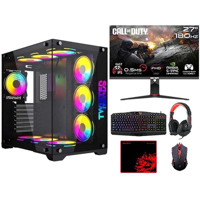 i5 GAMING PC i5-14400F, RTX 4060 8GB, Windows 11 PRO with GAMEON 27" FHD 180Hz Gaming Monitor and 4in1 Gaming Kit