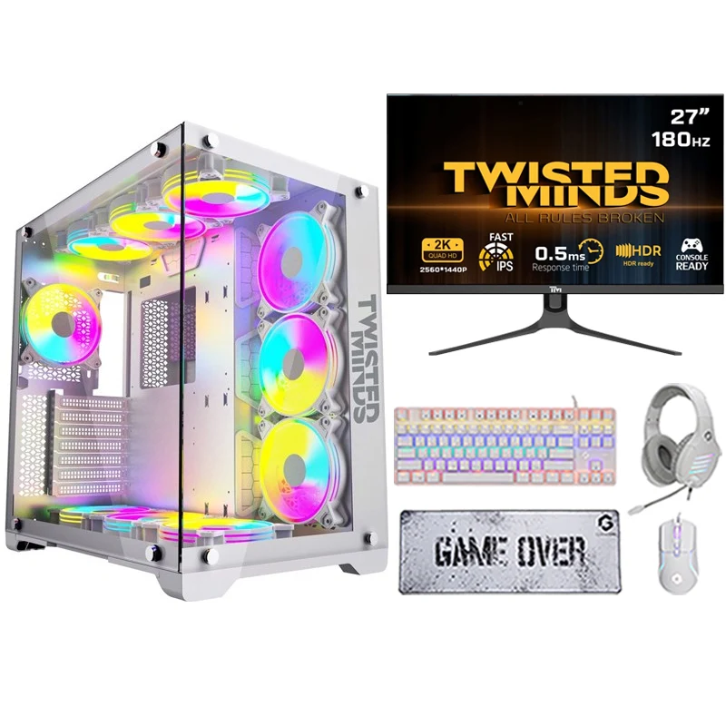 i7 Gaming PC, i7-14700F, RTX 4070 SUPER 12GB, Windows 11 PRO with Twisted Minds Gaming Monitor and 4in1 Gaming Kit