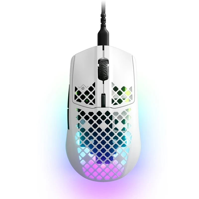 SteelSeries AEROX 3 (2022 Edition) RGB Wired Gaming Mouse - Snow