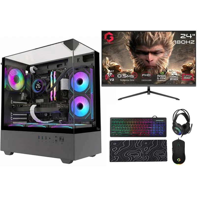 i5 GAMING PC, i5-12400F, RTX 3060 12GB, Windows 11 PRO with GAMEON 24" FHD 180Hz Gaming Monitor and 4in1 Gaming Kit