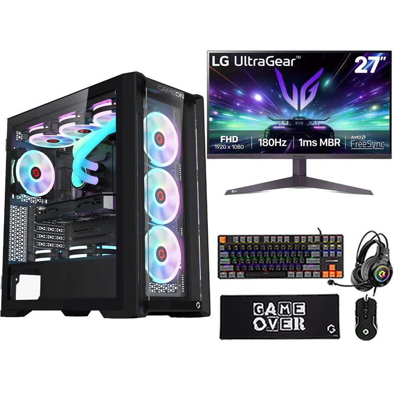 i5 GAMING PC, i5-14400F, RTX 4070 SUPER 12GB, Windows 11 PRO With LG Gaming Monitor and 4in1 Gaming Kit