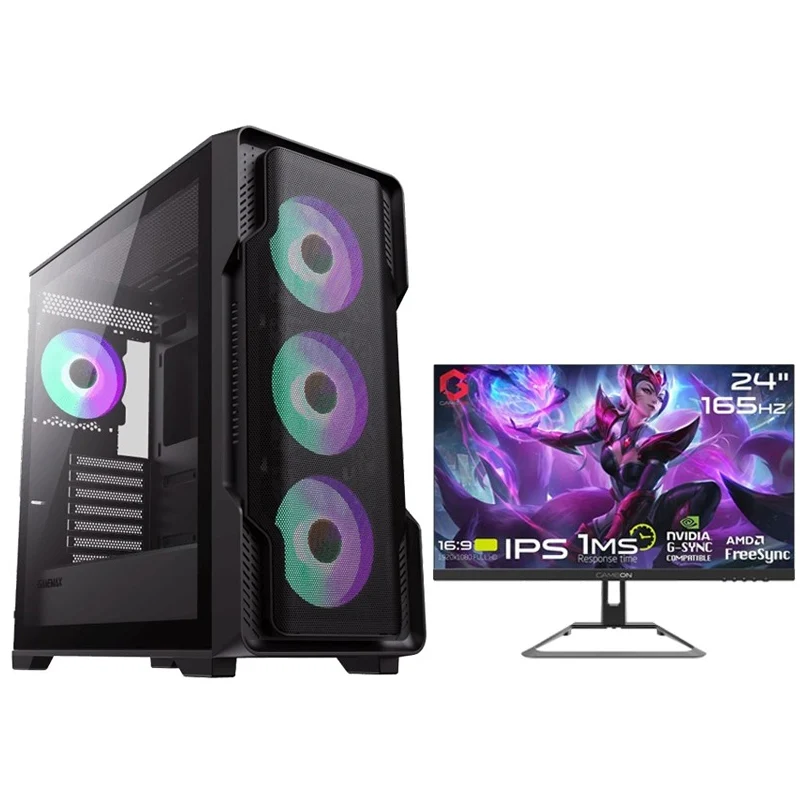 i5 Gaming PC, i5-12400F, RTX 4060 8GB, Windows 11 Pro With GAMEON 24" FHD 165Hz Gaming Monitor