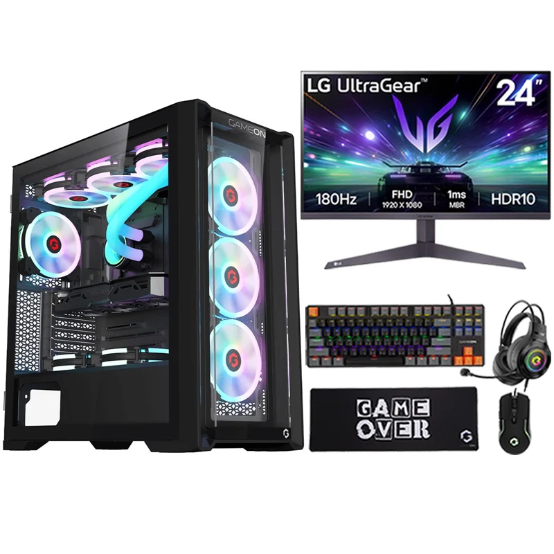 i5 GAMING PC i5-12400F, RTX 3050 8GB, Windows 11 PRO with LG Gaming Monitor and 4in1 Gaming Kit