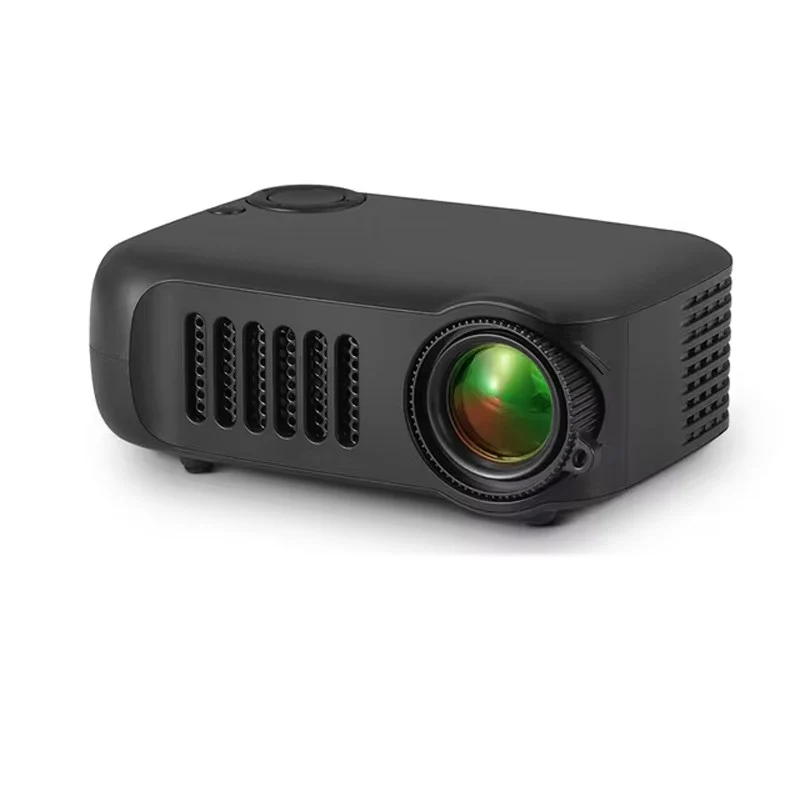 Portable A2000 1000-Lumen 4K 1080P Mini Projector with Remote Control - Black