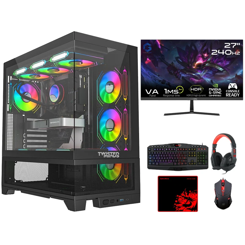 i5 GAMING PC, i5-14600KF, RTX 4060 Ti 16GB, Windows 11 PRO With GAMEON 27" FHD 240Hz Gaming Monitor and Redragon S101 4in1 Gaming Kit