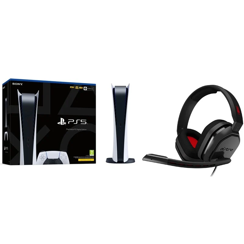 Sony PlayStation 5 Console - Digital Edition with Astro A10 Wired Gaming Headset