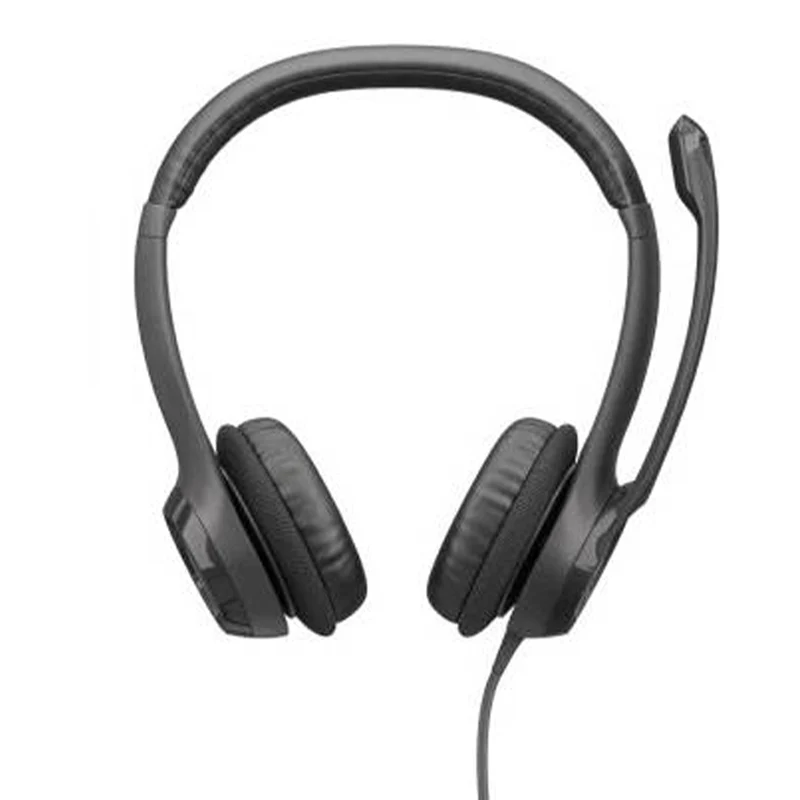 Logitech H390 Wired Headset for PC/Laptop, Stereo Headphones with Noise Cancelling Microphone, USB Type-A Interface, In-Line Controls, Works with Chromebook - Black