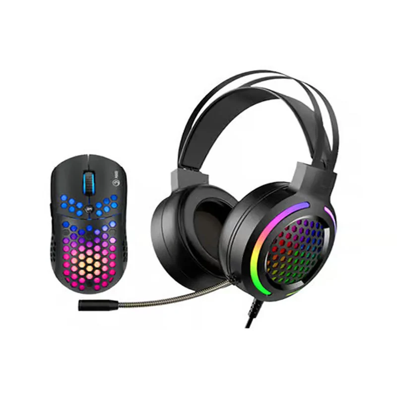 MARVO MH01 BK 2 IN 1 RGB Gaming Headset And Mouse Combo - Black