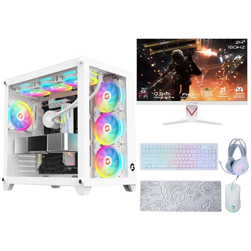 i5 GAMING PC, i5-12400F, GTX 1650 4GB, Windows 11 PRO With Gaming Monitor and 4in1 Gaming Kit
