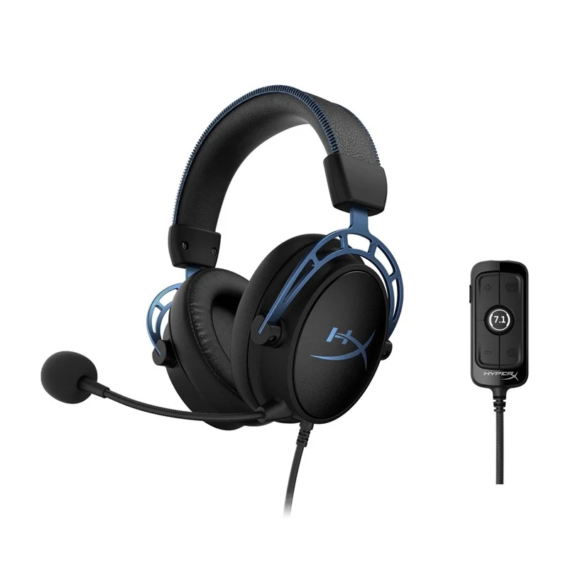 HyperX Cloud Alpha S, 7.1 Surround Sound Wired Gaming Headset for PC, PS5, PS4 - Blue