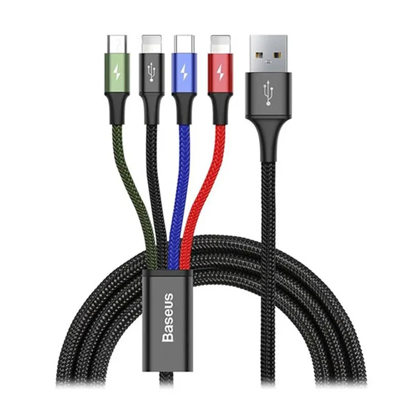 Baseus 4 in 1 Cable ( 2 Lightning , 1 Type-C , 1 Micro )