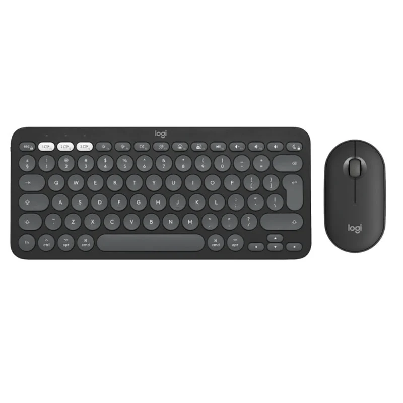 Logitech Pebble 2 Combo Slim Wireless Bluetooth Keyboard & Mouse Combo Set for Mac (English/Arabic) - Tonal Graphite