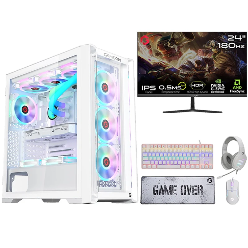 i5 GAMING PC i5-12400F, RTX 4060 8GB, Windows 11 PRO with GAMEON Gaming Monitor and 4in1 Gaming Kit