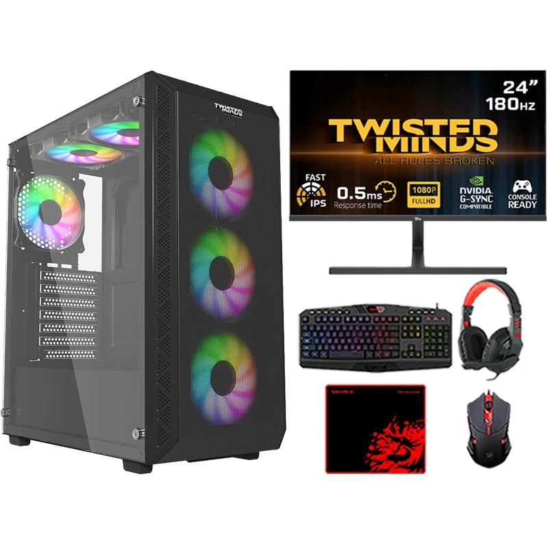 i5 Gaming PC, i5-11400F, RTX 3050 8GB, Windows 11 Pro with Twisted Minds Gaming Monitor and 4in1 Gaming Kit