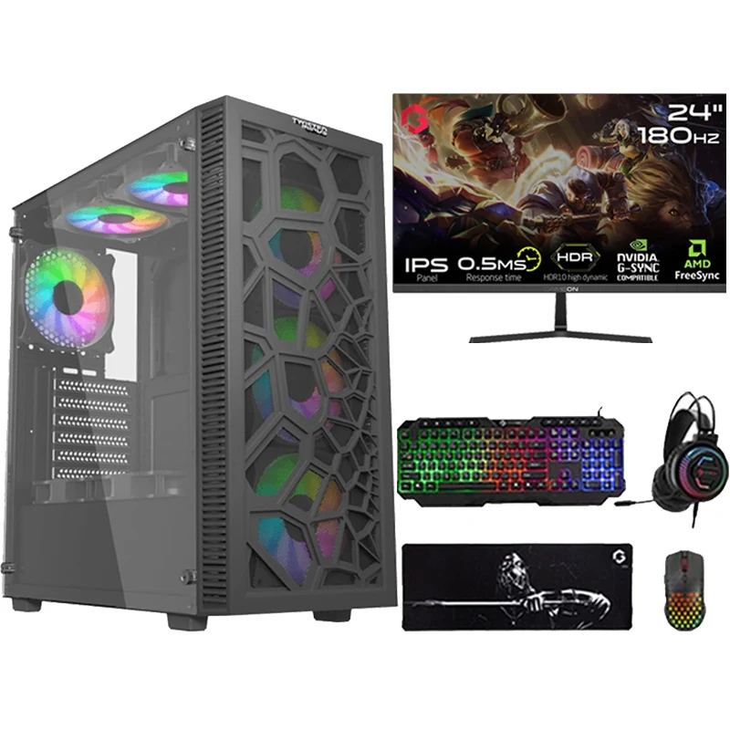 i5 GAMING PC i5-11400F, RTX 3050 6GB, Windows 11 PRO with GAMEON Gaming Monitor and 4in1 Gaming Kit