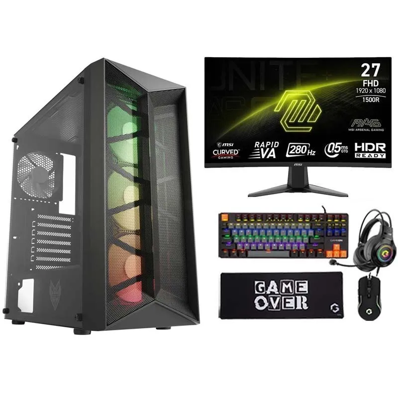 I5 GAMING PC, i5-14400F, RTX 3060 12GB , Windows 11 Pro with MSI Gaming Monitor and 4in1 Gaming Kit