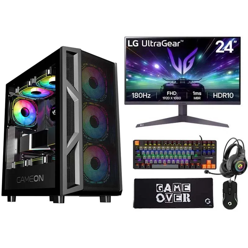 i5 GAMING PC, i5-12400F, RTX 3050 6GB, Windows 11 PRO with LG Gaming Monitor and 4in1 Gaming Kit