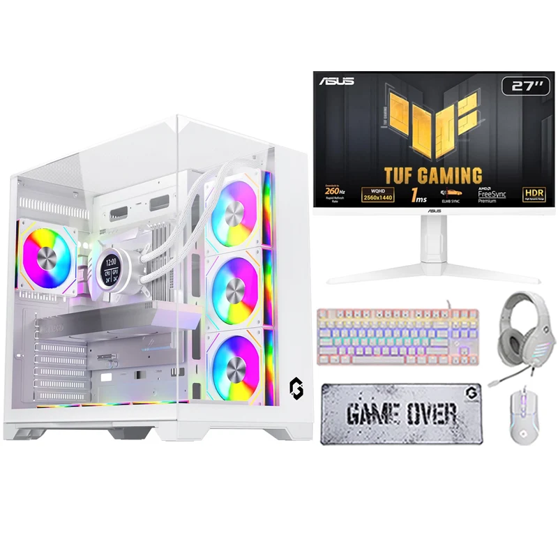 Ultra 7 Gaming PC, Ultra 7 265KF, RTX 4090 24GB, Windows 11 Pro With Asus Gaming Monitor and 4in1 Gaming Kit