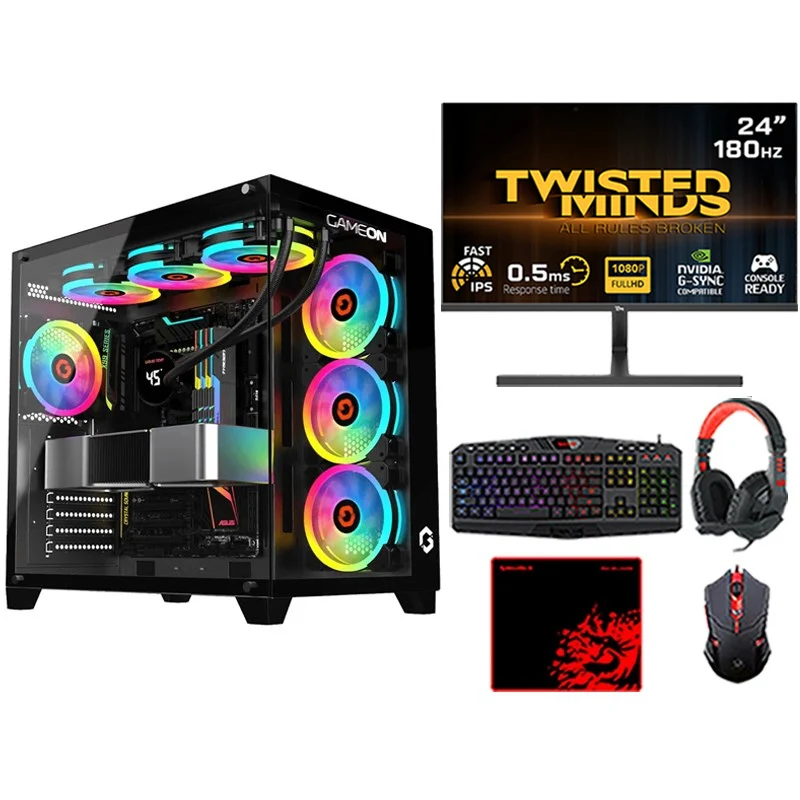 i5 Gaming PC, i5-12400F, RTX 4060 8GB, Windows 11 PRO With Twisted Minds Gaming Monitor and 4in1 Gaming Kit