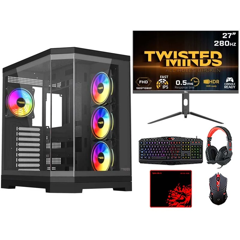 i5 GAMING PC, i5-14400F, RTX 4060 8GB, Windows 11 PRO with Twisted Minds Gaming Monitor and 4in1 Gaming Kit
