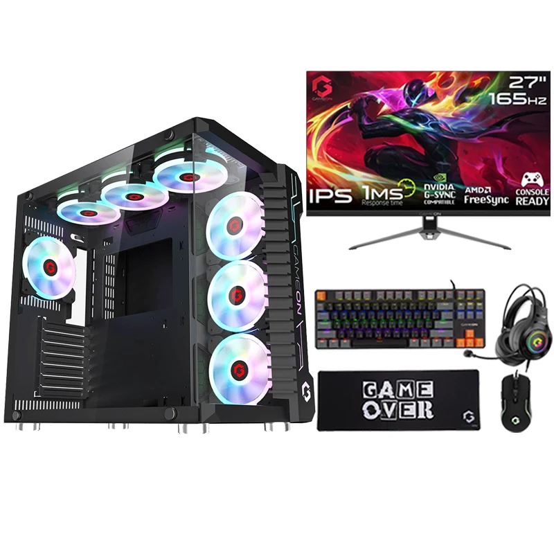 i5 Gaming PC, i5-12400F, RTX 4060 8GB, Windows 11 PRO With GAMEON 27" FHD 165Hz Gaming Monitor and 4in1 Gaming Kit