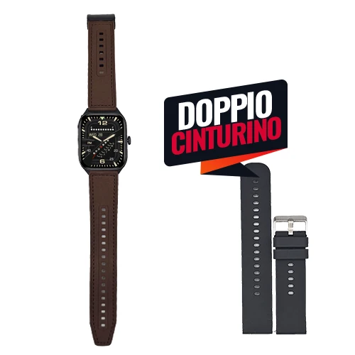 Smartwatch SGS Square LINK Doppio Cinturino Easy Clip Brown + BK