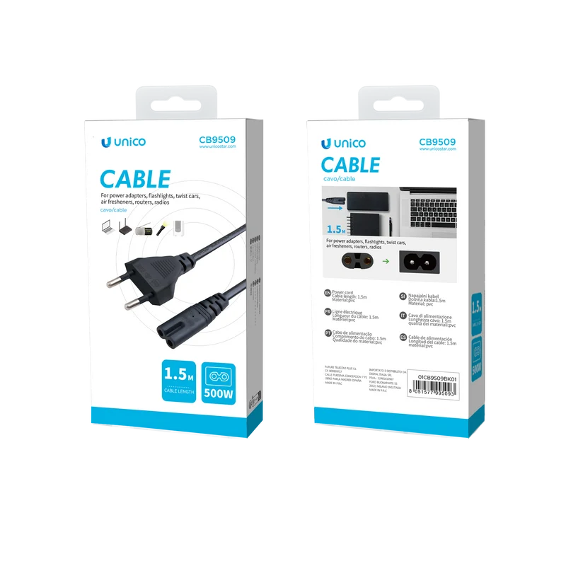 Unico CB9509 Dos cables de alimentación redondos de 8 sufijos