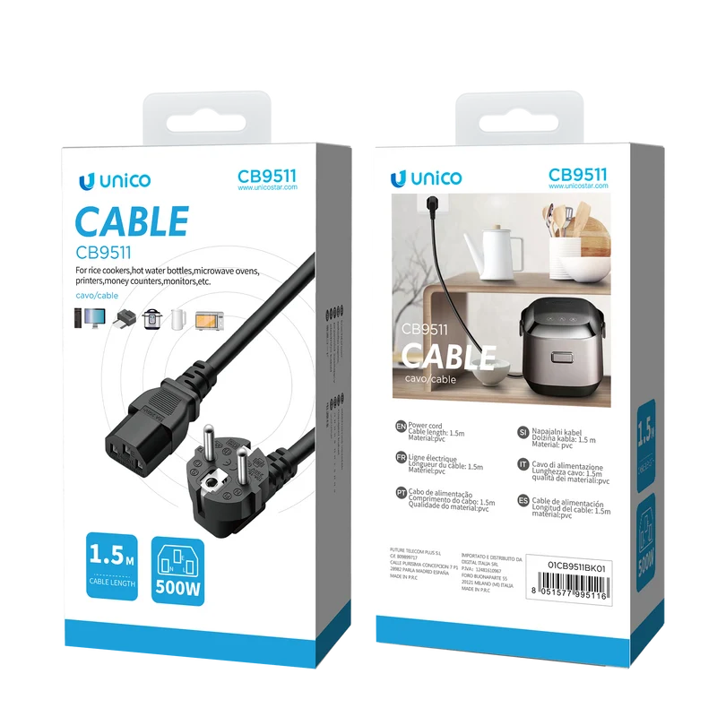 Unico CB9511 Cable de alimentación con sufijo de estilo europeo