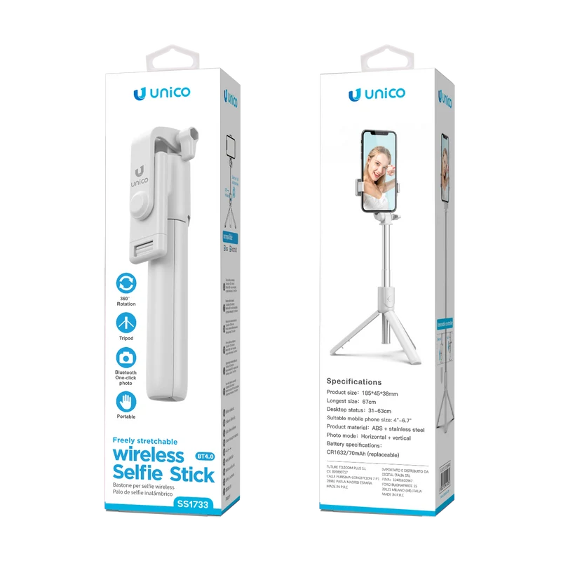 UNICO SS1733 Palo de selfie con Bluetooth