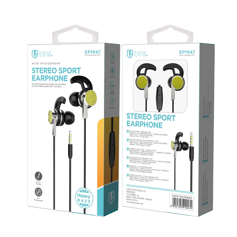 UNICO EP1947 Auriculares con cable UNI-Sports