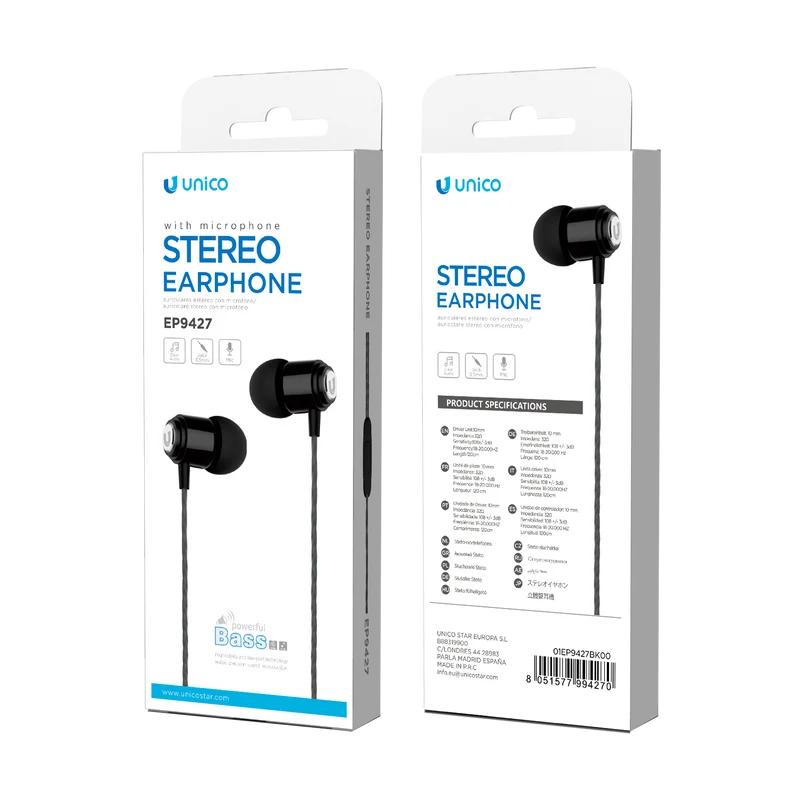 UNICO EP9427 auriculares internos con micrófono