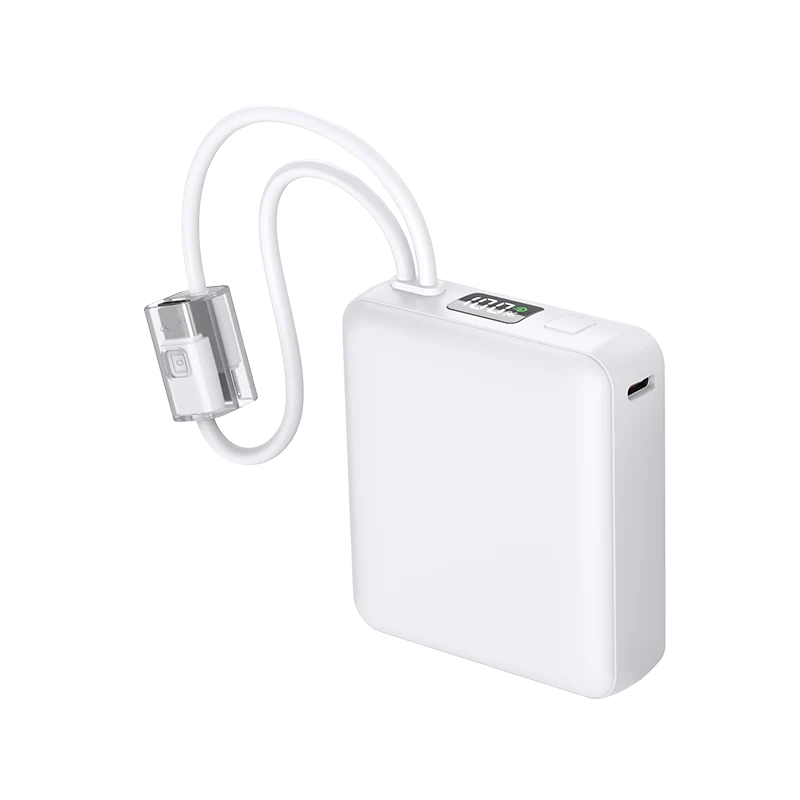 Powerbank Double Cable - 10000mAh - White