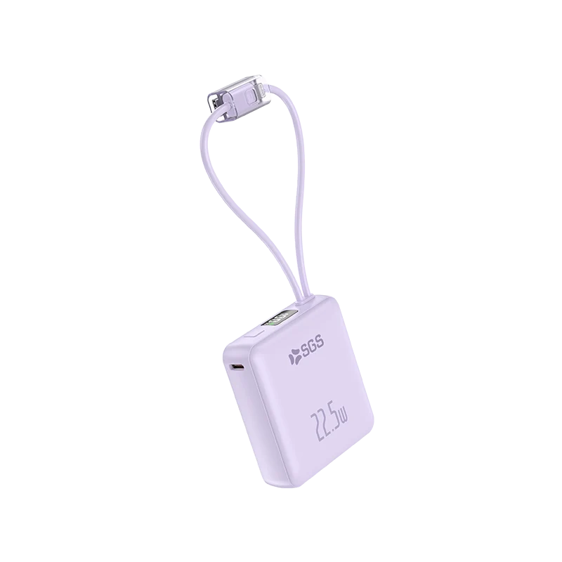 Powerbank Double Cable - 10000mAh - Purple