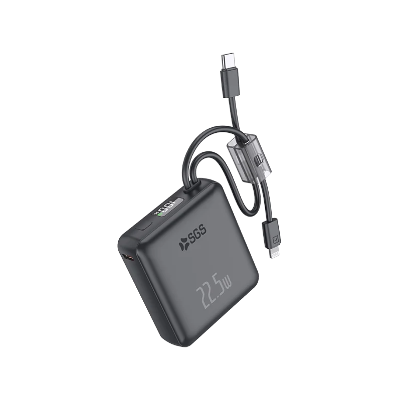 Powerbank Double Cable - 10000mAh - Black