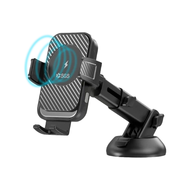 Supporto Auto Con Ventosa Ricarica Wireless 15W