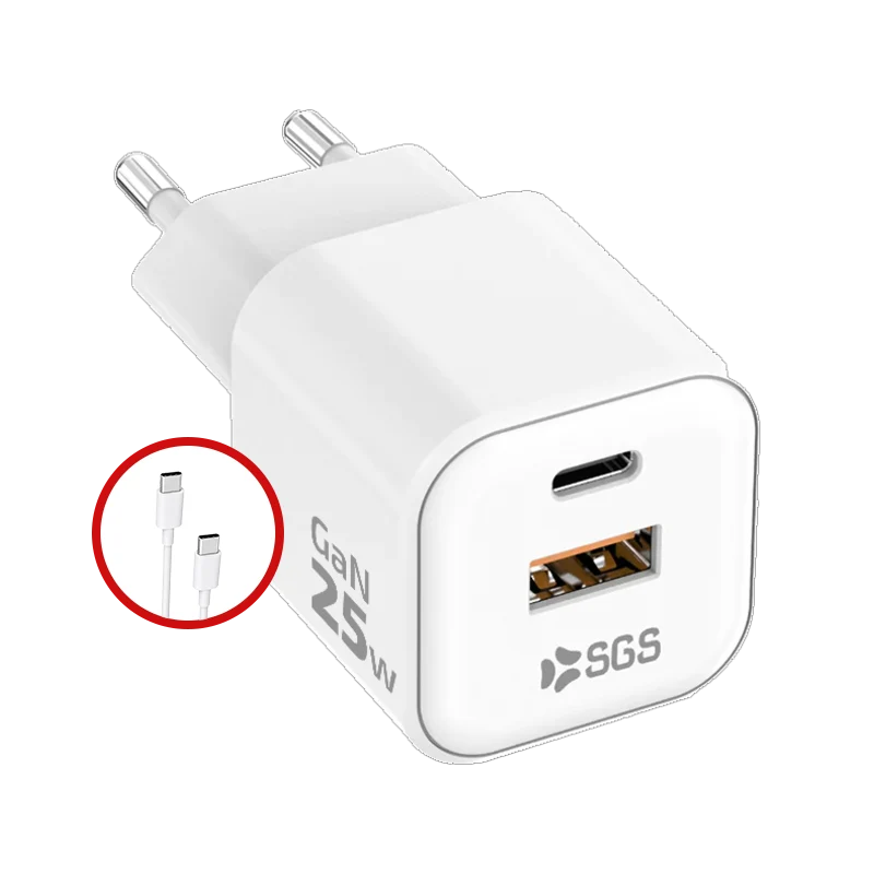 Travel Charger - USB-C PD GAN 25w + Cavo TPC - TPC