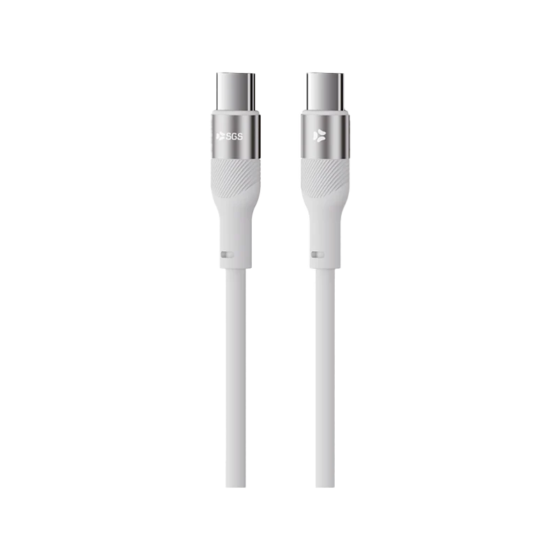 PIXEL PD Cavo Dati/Carica 60W TYPEC/TYPEC 1.5 Metro White Silic