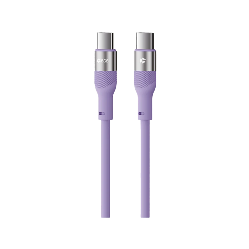 PIXEL PD Cavo Dati/Carica 60W TYPEC/TYPEC 1.5 Metro Purple Silic