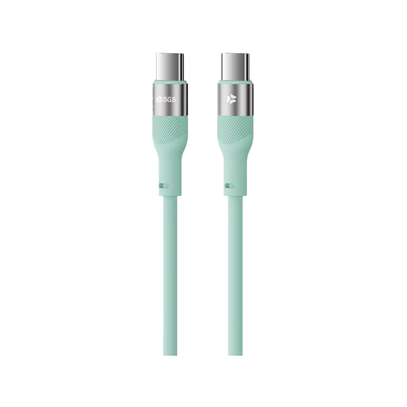 PIXEL PD Cavo Dati/Carica 60W TYPEC/TYPEC 1.5 Metro Green Silic