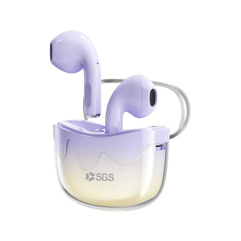 AIR JOY SGS Auricolari Wireless TWS Con Custodia Purple