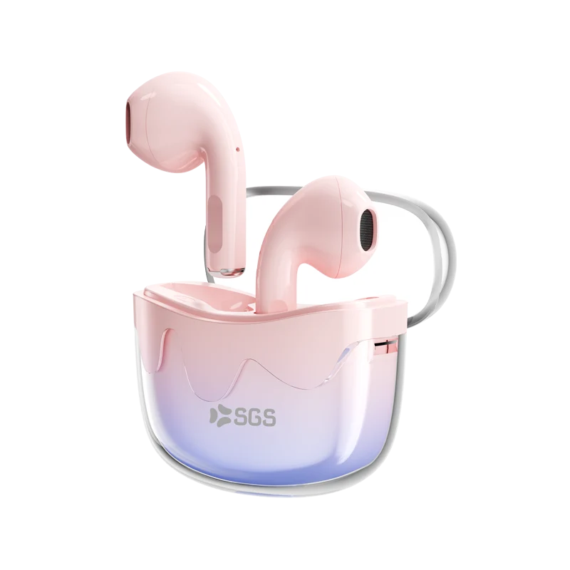 AIR JOY SGS Auricolari Wireless TWS Con Custodia Pink