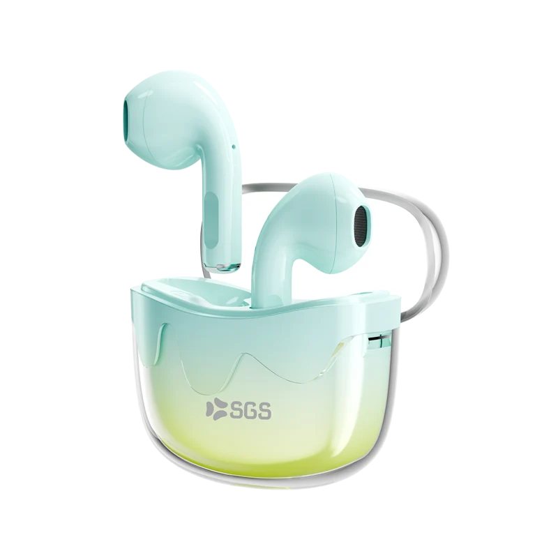 AIR JOY SGS Auricolari Wireless TWS Con Custodia Green