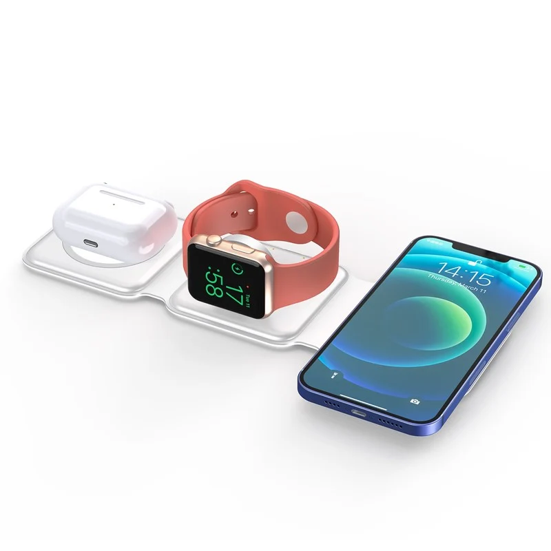 3 in 1 Magnetic MagSafe Foldable Wireless Charger for iPhone, Apple Watch and Wireless AirPods , Airpods Pro
