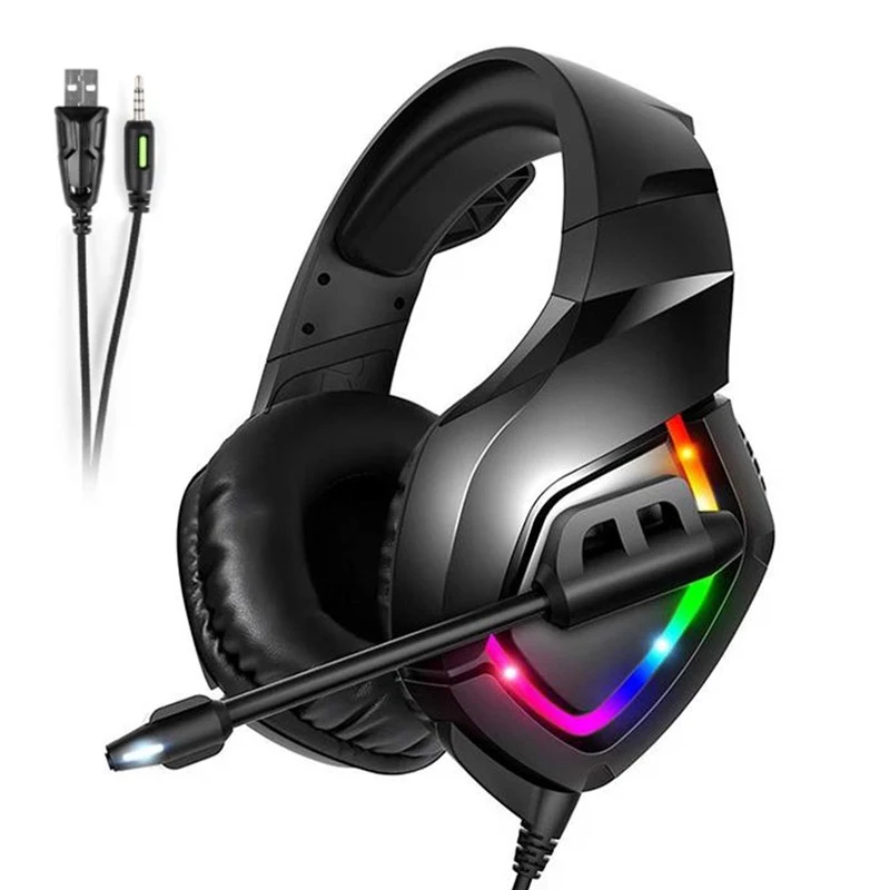 ONIKUMA K1 RGB Wired Gaming Headset for PC, PS4, PS5, Xbox & Mobile - Black