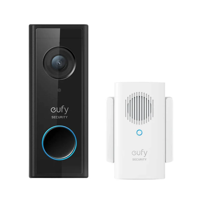 eufy Security, Battery Video Doorbell Kit, Wire-Free Doorbell, Free Wireless Chime, Wi-Fi Connectivity, 1080p-Grade Resolution, No Monthly Fees, 120-day Battery, AI Detection, 2-Way Audio - Black