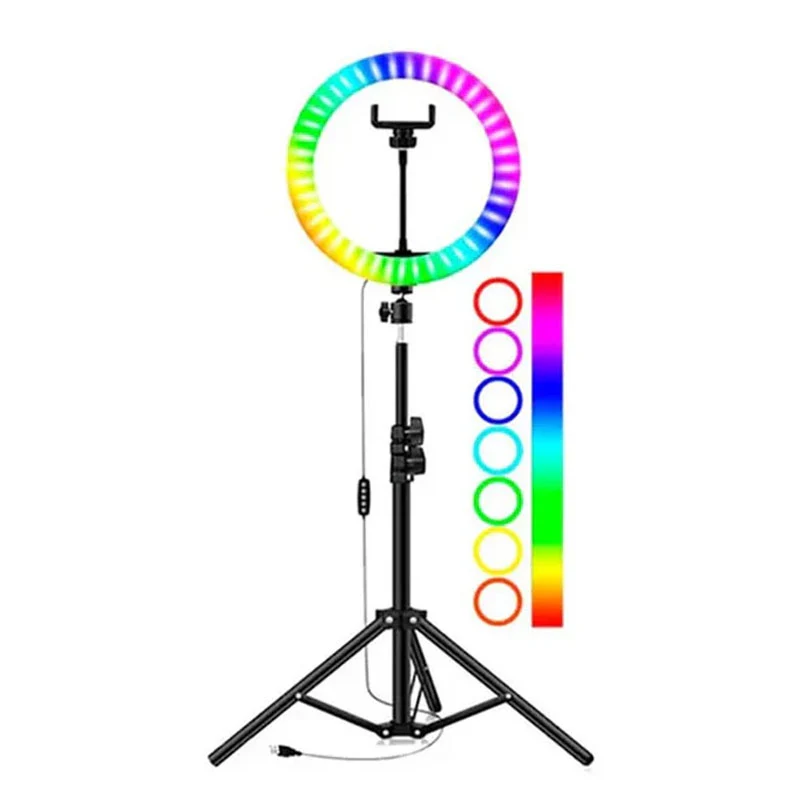 Portable RGB Ring Light with Tripod - 10"