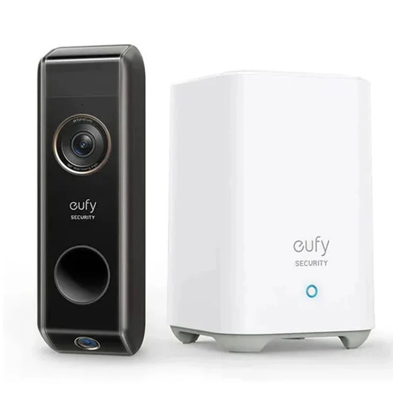 eufy Security Video Doorbell Dual Camera (Battery-Powered) with HomeBase, Wireless Doorbell Camera, Dual Motion and Package Detection, 2K HD, Family Recognition, Black