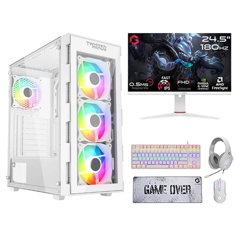 i5 GAMING PC, i5-12400F, RTX 3050 8GB, Windows 11 PRO With GAMEON 24" FHD 180Hz Gaming Monitor and 4in1 Gaming Kit