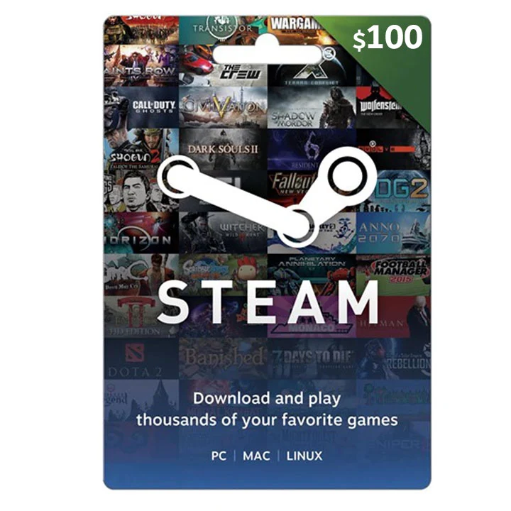 Steam Wallet Gaming Card 100$ - Only for US Account
