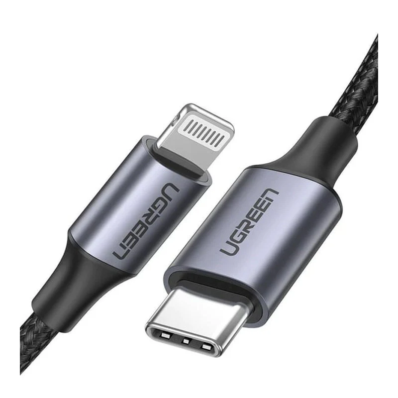 Ugreen USB-C To Lightning Cable Rubber 2M, Black